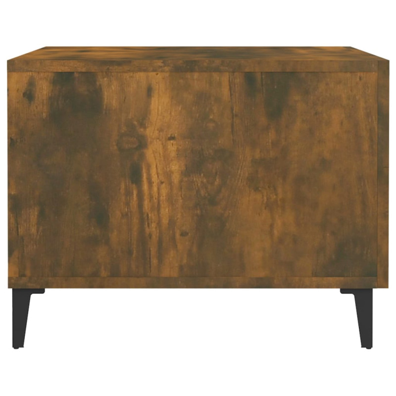 Produktbild för Soffbord med metallben rökfärgad ek 50x50x40 cm