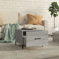Produktbild för Soffbord med metallben grå sonoma 50x50x40 cm