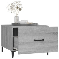 Produktbild för Soffbord med metallben grå sonoma 50x50x40 cm