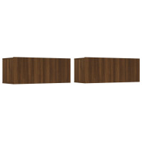 Miniatyr av produktbild för Tv-bänkar 2 st brun 80x30x30 cm konstruerat trä