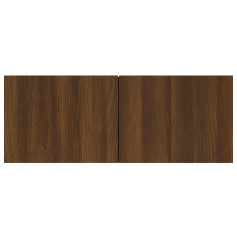 Produktbild för Tv-bänkar 2 st brun 80x30x30 cm konstruerat trä