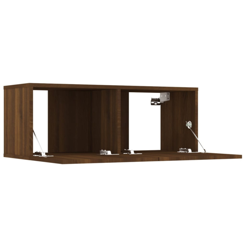 Produktbild för Tv-bänkar 2 st brun 80x30x30 cm konstruerat trä