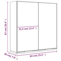 Miniatyr av produktbild för Spegelskåp sonoma-ek 64x20x67 cm