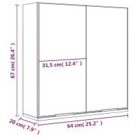 Miniatyr av produktbild för Spegelskåp betonggrå 64x20x67 cm
