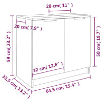 Produktbild för Badrumsskåp rökfärgad ek 64,5x33,5x59 cm konstruerat trä