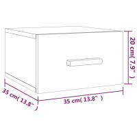 Produktbild för Väggmonterat sängbord rökfärgad ek 35x35x20 cm