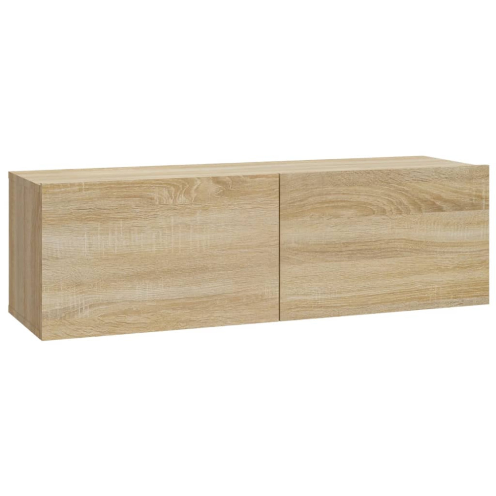 Produktbild för Väggmonterade tv-bänkar 4 delar sonoma-ek 100x30x30 cm