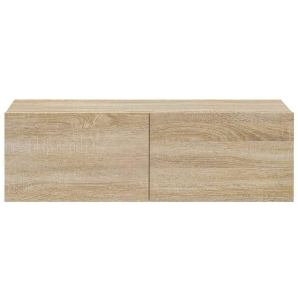 Produktbild för Väggmonterade tv-bänkar 4 delar sonoma-ek 100x30x30 cm