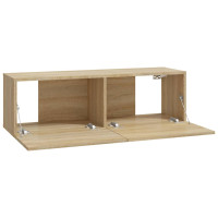 Produktbild för Väggmonterade tv-bänkar 4 delar sonoma-ek 100x30x30 cm