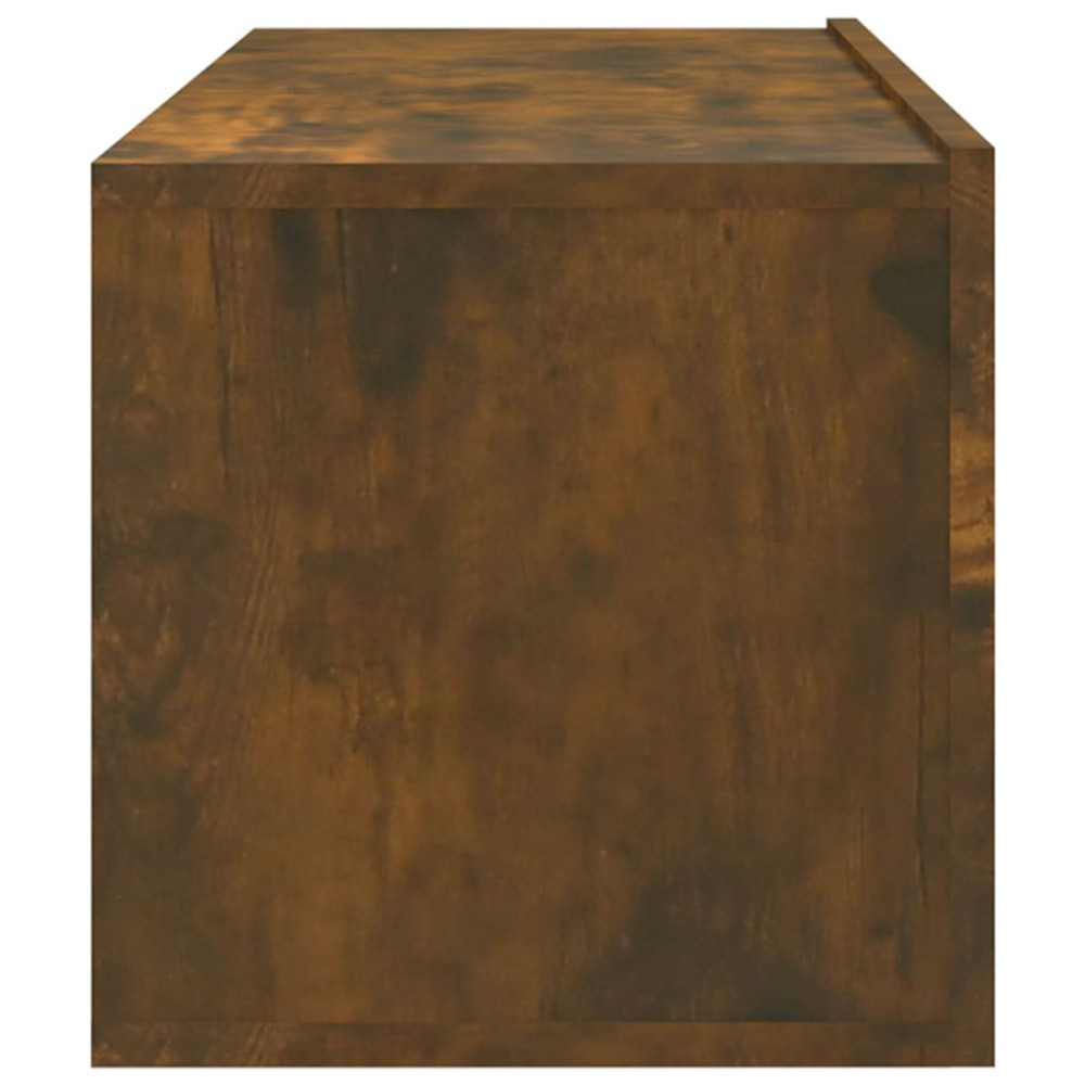 Produktbild för Väggmonterade tv-bänkar 4 delar rökfärgad ek 100x30x30 cm
