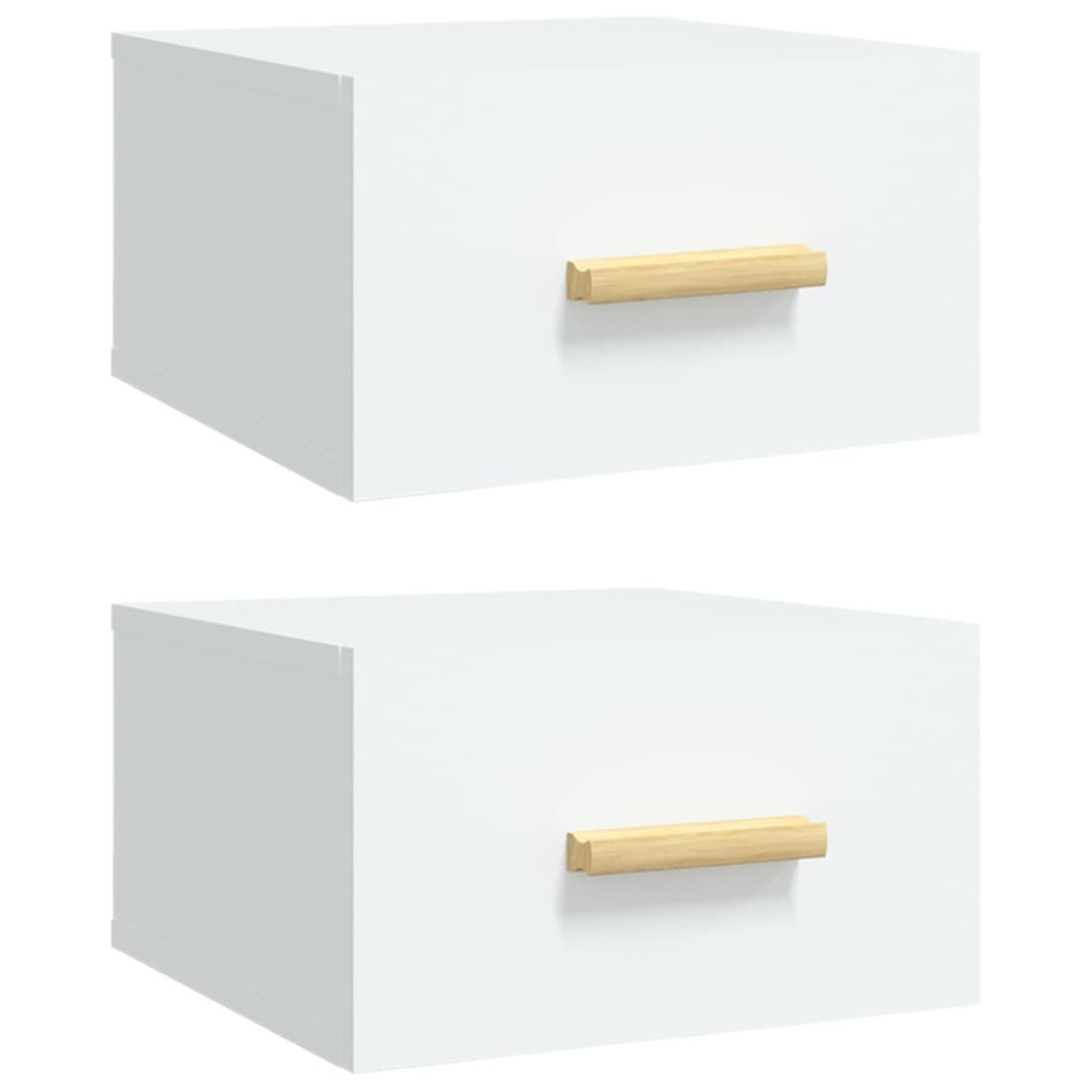 Produktbild för Väggmonterade sängbord 2 st vit 35x35x20 cm