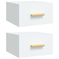 Produktbild för Väggmonterade sängbord 2 st vit 35x35x20 cm