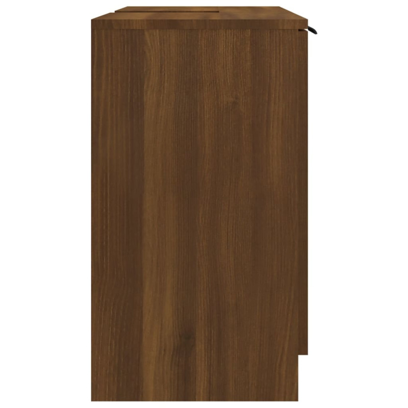 Produktbild för Badrumsskåp brun ek 64,5x33,5x59 cm konstruerat trä