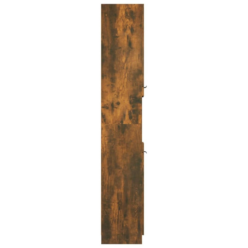 Produktbild för Badrumsskåp rökfärgad ek 32x34x188,5 cm konstruerat trä