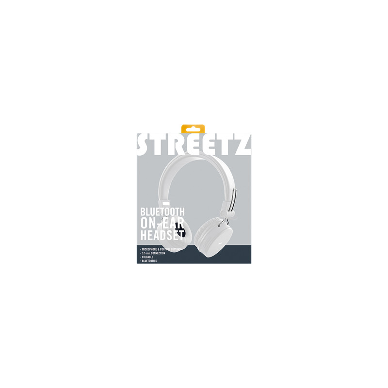 Produktbild för Streetz HL-BT403 hörlur och headset Kabel & Trådlös Huvudband Musik Bluetooth Vit