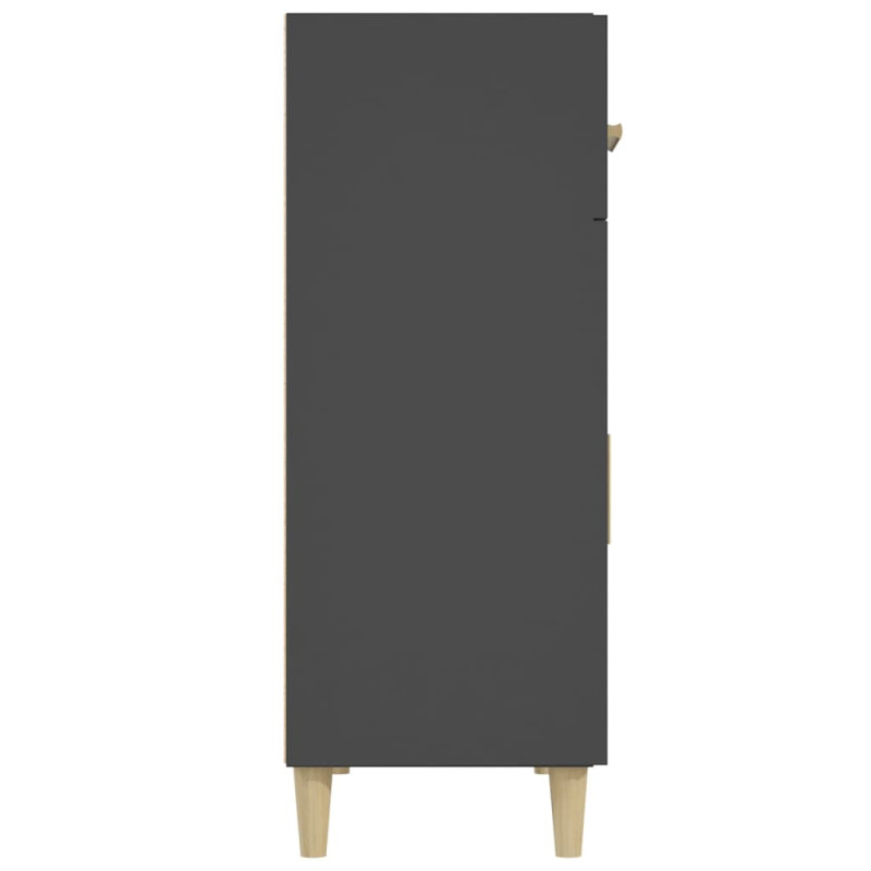 Produktbild för Skänk svart 69,5x34x89 cm konstruerat trä