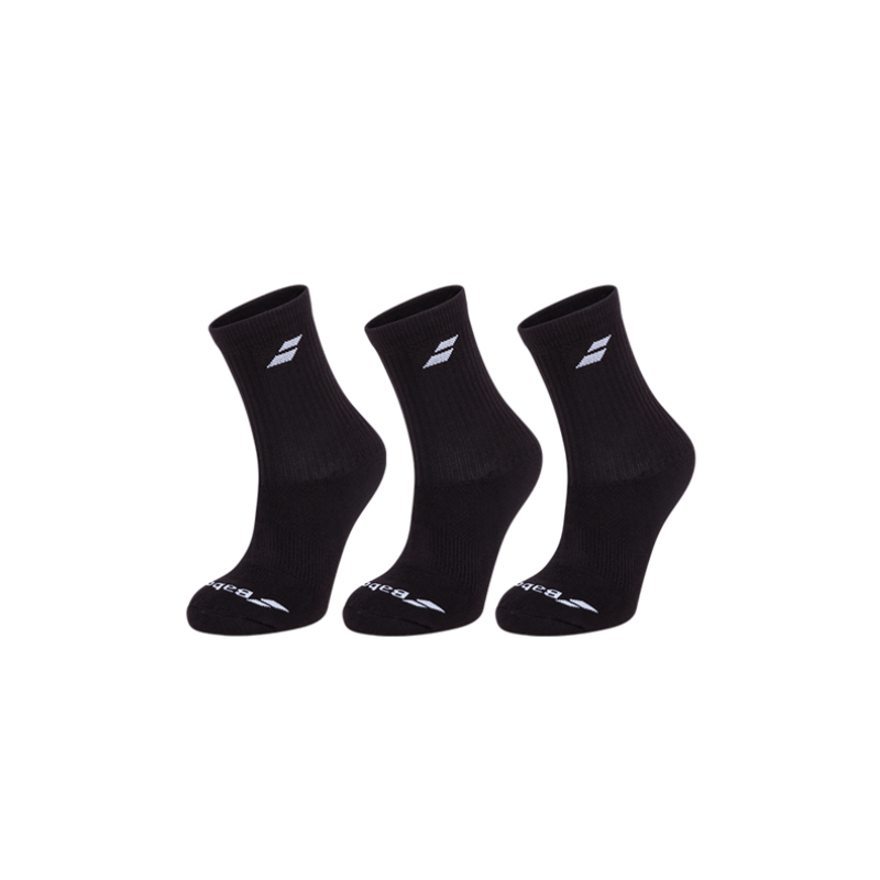Produktbild för Babolat 3-pack Socks Crew Black (39-42)