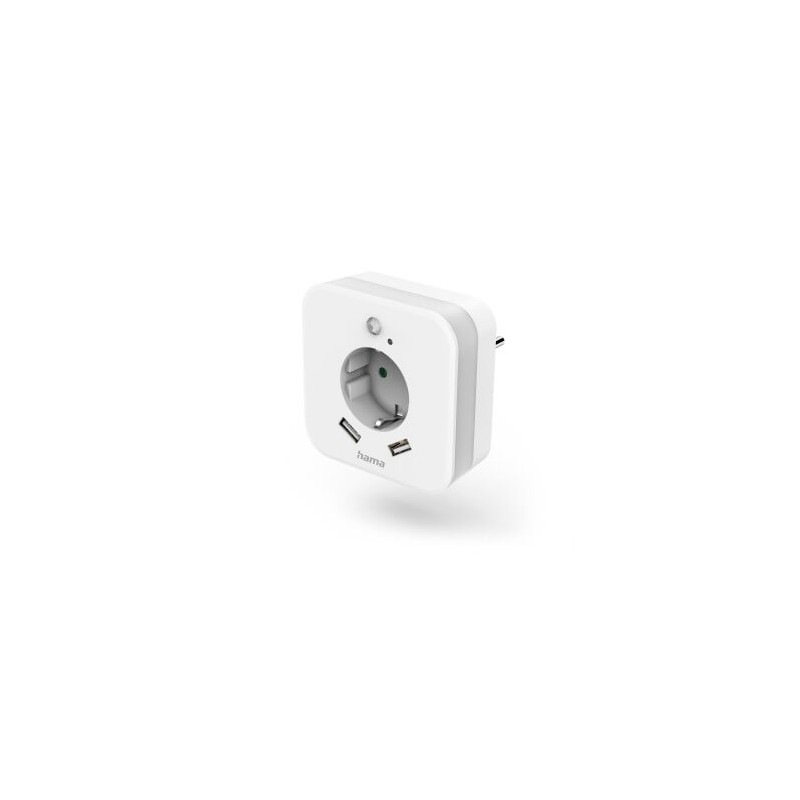 Produktbild för 220V Socket 2XUSB-A Nightlight White