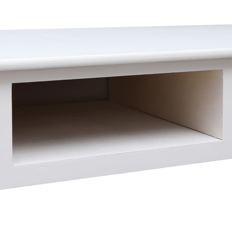 Produktbild för Skrivbord vit 108x45x76 cm massivt kejsarträ
