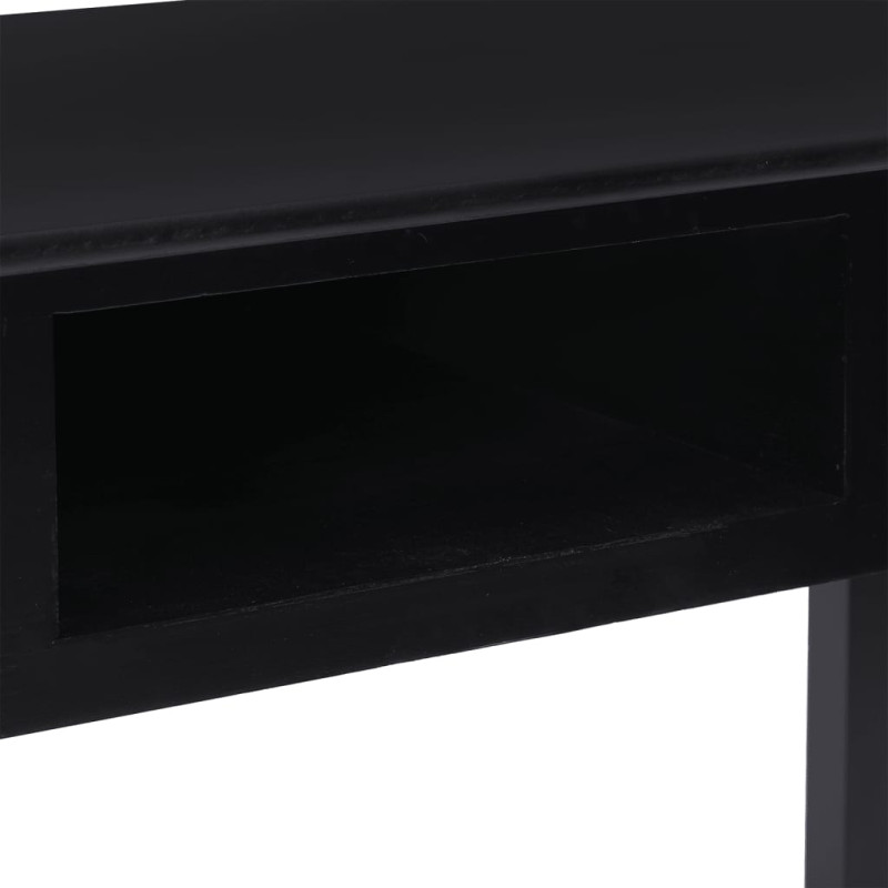 Produktbild för Skrivbord svart 108x45x76 cm massivt kejsarträ