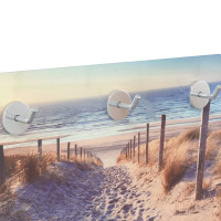 Produktbild för Väggmonterad klädhängare 40x25 cm härdat glas strand