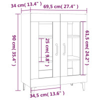 Miniatyr av produktbild för Skänk betonggrå 69,5x34x90 cm konstruerat trä