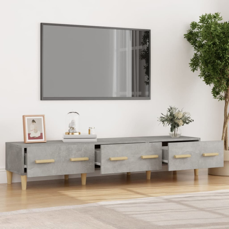 Produktbild för Tv-bänk betonggrå 150x34,5x30 cm konstruerat trä