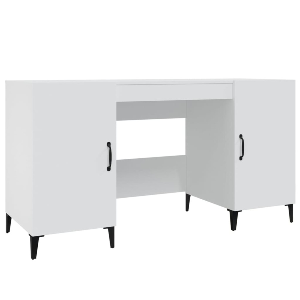 Produktbild för Skrivbord vit 140x50x75 cm konstruerat trä