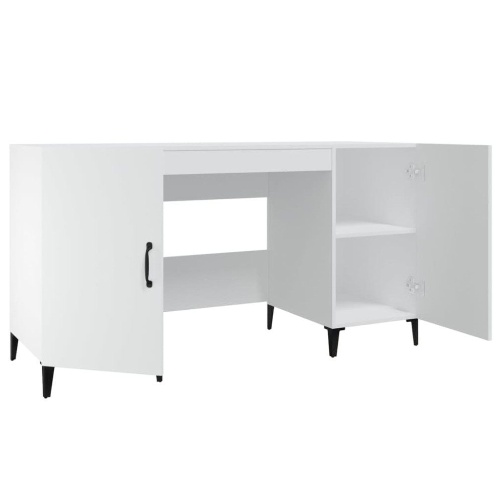 Produktbild för Skrivbord vit 140x50x75 cm konstruerat trä