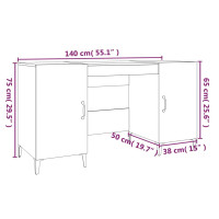 Produktbild för Skrivbord svart 140x50x75 cm konstruerat trä