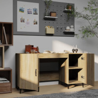 Produktbild för Skrivbord sonoma-ek 140x50x75 cm konstruerat trä