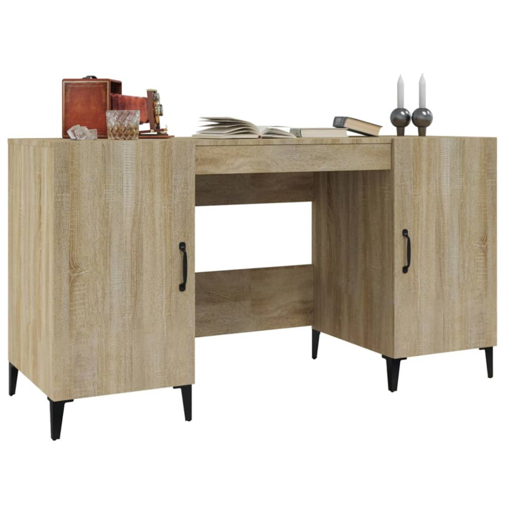 Produktbild för Skrivbord sonoma-ek 140x50x75 cm konstruerat trä