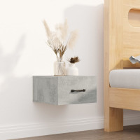 Produktbild för Väggmonterat sängbord betonggrå 35x35x20 cm