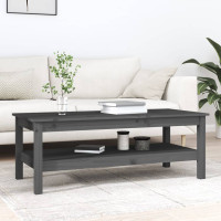 Produktbild för Soffbord grå 110x50x40 cm massiv furu