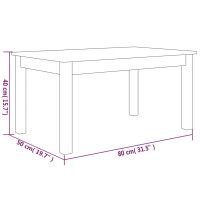 Produktbild för Soffbord grå 80x50x40 cm massivt furu