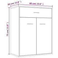 Produktbild för Skänk brun ek 60x30x75 cm konstruerat trä