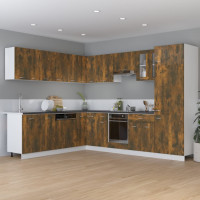 Produktbild för Köksskåp rökfärgad ek 75,5x75,5x80,5 cm konstruerat trä