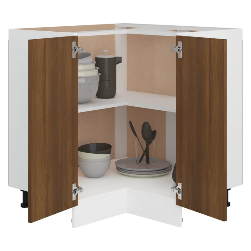 Produktbild för Köksskåp brun ek 75,5x75,5x80,5 cm konstruerat trä