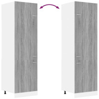 Miniatyr av produktbild för Skåp för kylskåp grå sonoma 60x57x207 cm konstruerat trä