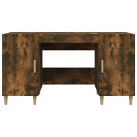 Produktbild för Skrivbord rökfärgad ek 140x50x75 cm konstruerat trä