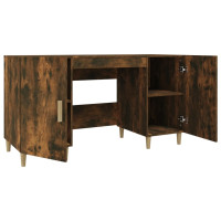 Produktbild för Skrivbord rökfärgad ek 140x50x75 cm konstruerat trä