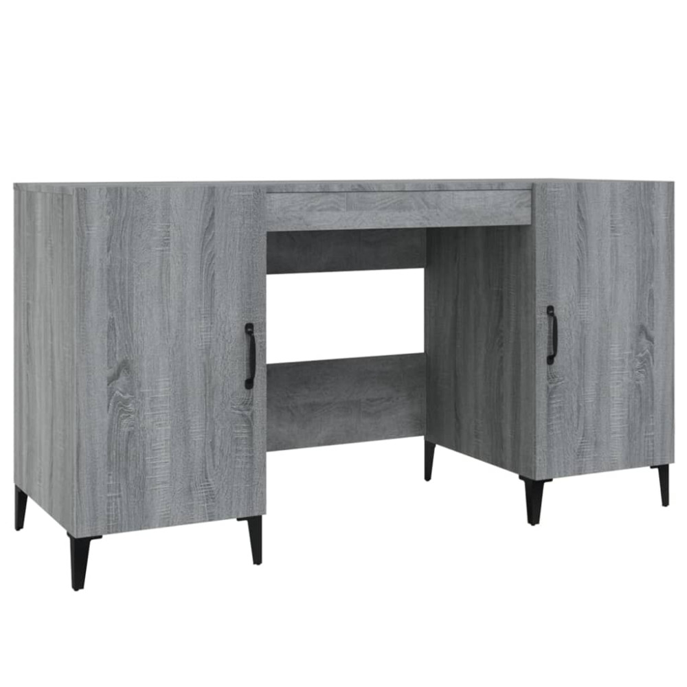 Produktbild för Skrivbord grå sonoma 140x50x75 cm konstruerat trä
