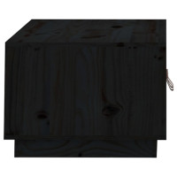 Produktbild för Soffbord svart 80x50x35 cm massiv furu