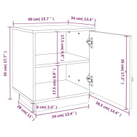 Miniatyr av produktbild för Sängbord grå 40x34x45 cm massiv furu