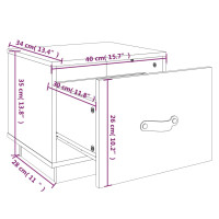 Miniatyr av produktbild för Sängbord 2 st grå 40x34x35 cm massiv furu