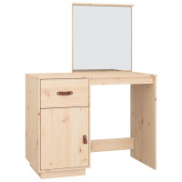 Produktbild för Sminkbord 95x50x134 cm massiv furu