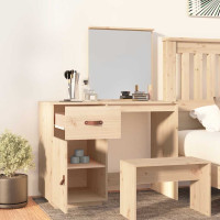 Produktbild för Sminkbord 95x50x134 cm massiv furu