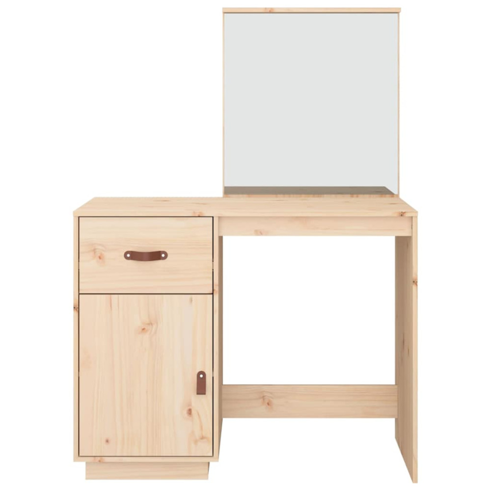 Produktbild för Sminkbord 95x50x134 cm massiv furu