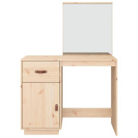 Produktbild för Sminkbord 95x50x134 cm massiv furu