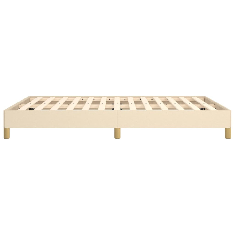 Produktbild för Sängram utan madrass gräddvit 140x190 cm tyg